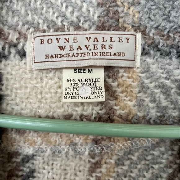 Vintage Plaid Sweater Jacket with Shawl Collar - Picture 2 of 4